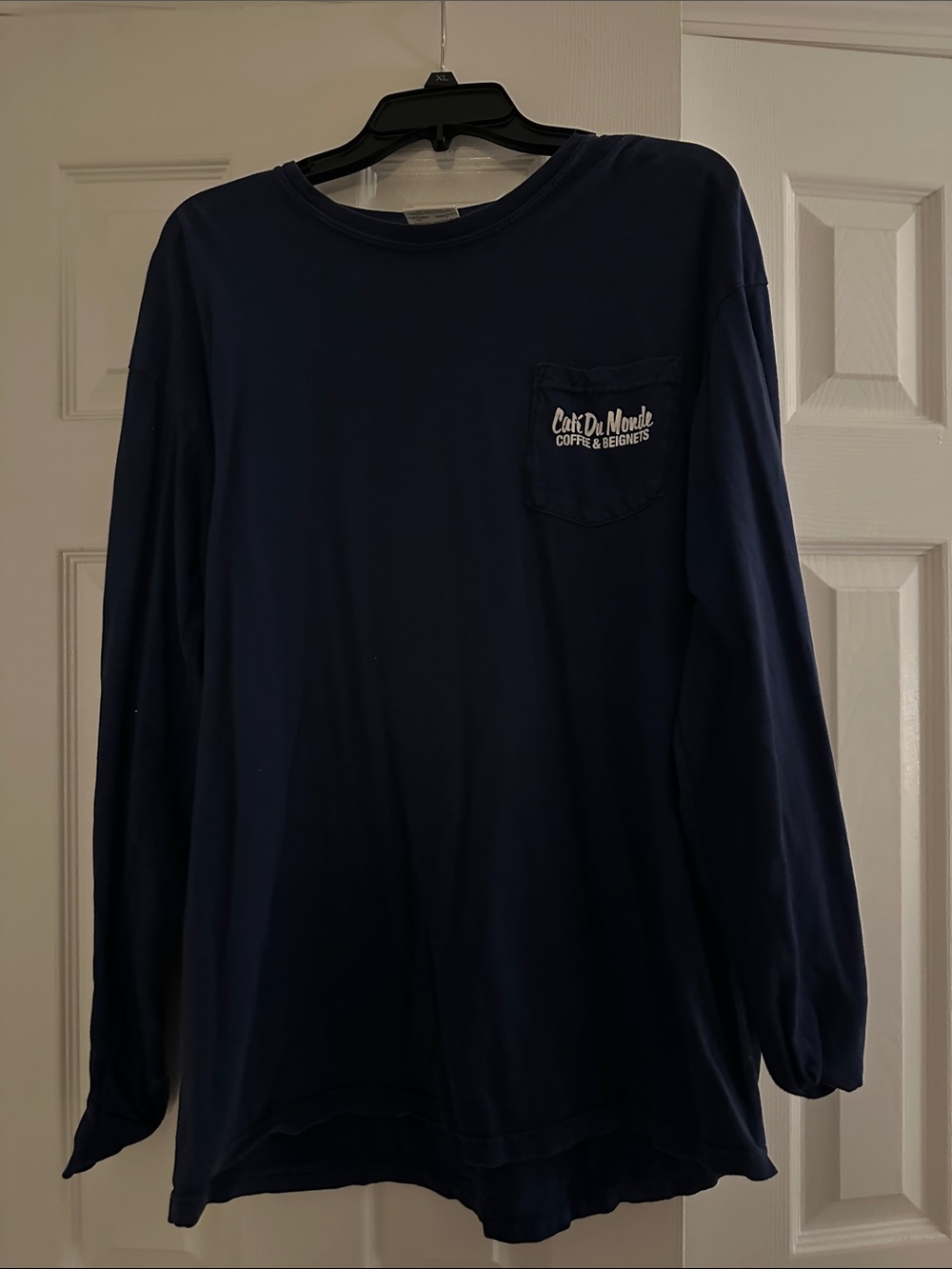 Café Du Monde Navy Long Sleeve Graphic Tee New Orleans
